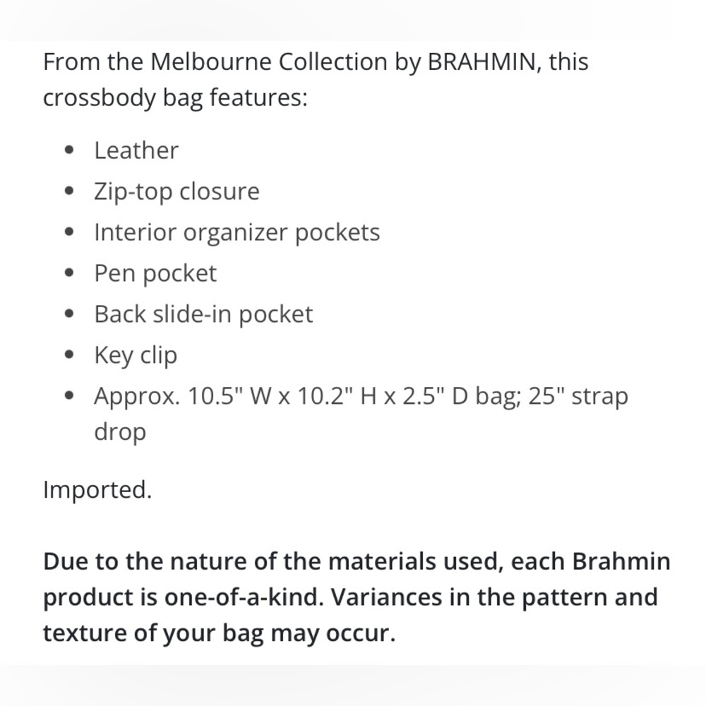 BRAHMIN..IRIDESCENT ESPLANADE CROSSBODY HANDBAG - Picture 14 of 15